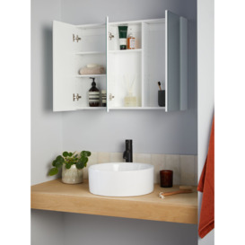 John Lewis White Gloss Triple Mirrored Bathroom Cabinet - thumbnail 3