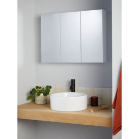 John Lewis White Gloss Triple Mirrored Bathroom Cabinet - thumbnail 2