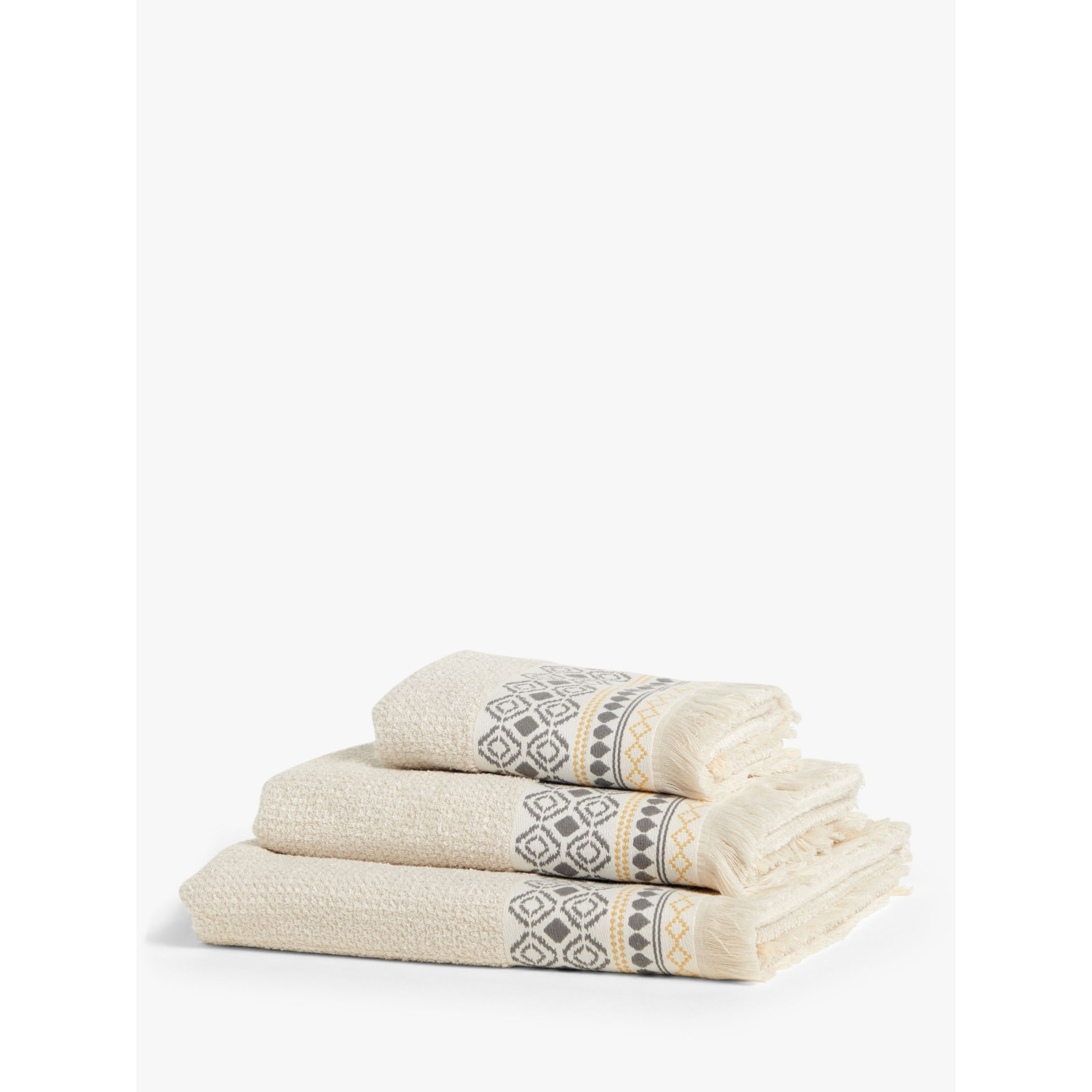 John Lewis Decorative Border Marl Towels