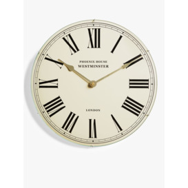 John Lewis ANYDAY Domed Roman Numeral Wall Clock, 40cm, Cream