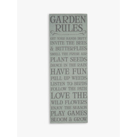 Esme Lintin - 'Garden Rules' Galvanized Steel Panel, 70 x 24cm, Green - thumbnail 1
