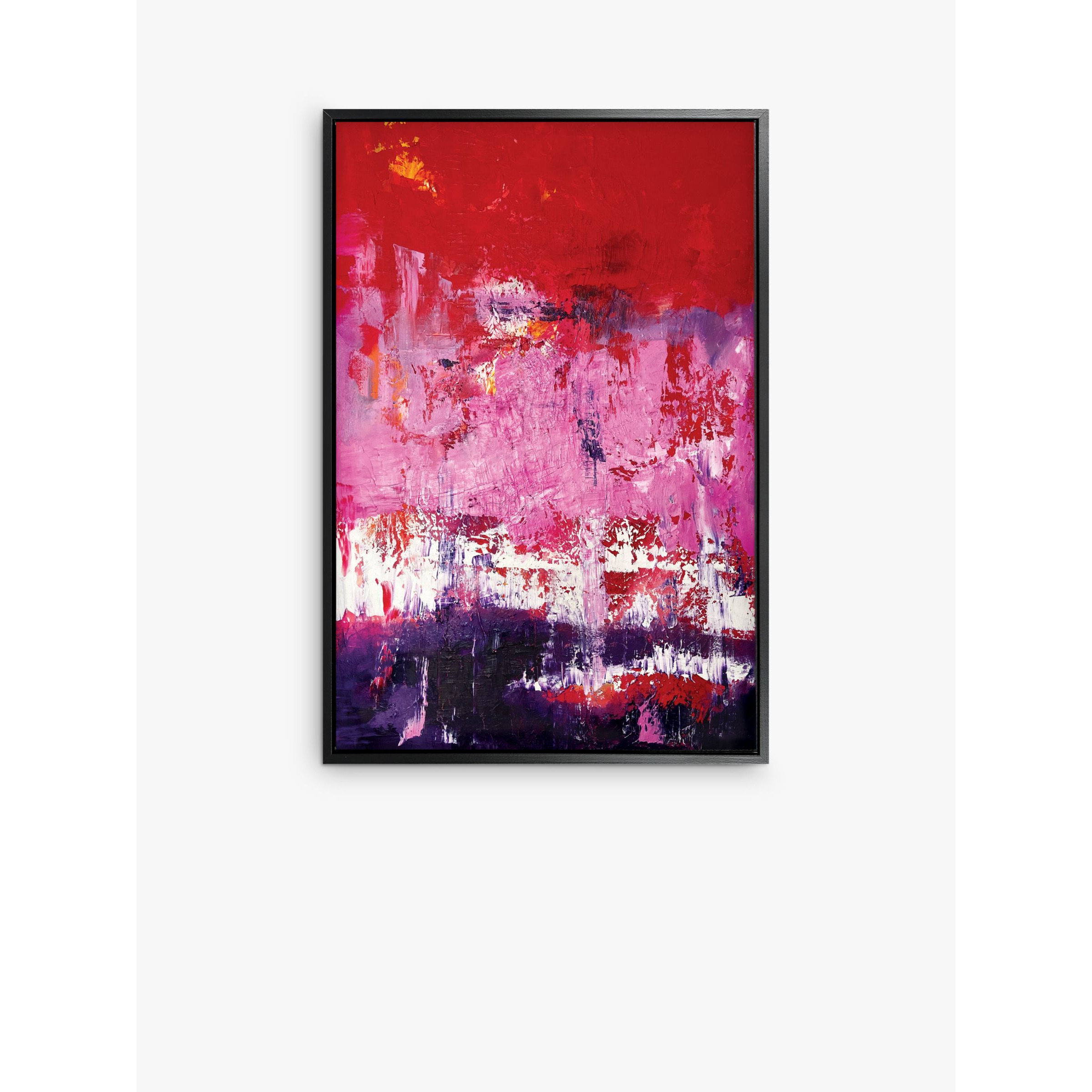 Helena Izett - 'Red Pink Purple Abstract' Framed Canvas Print, 94 x 64cm, Pink