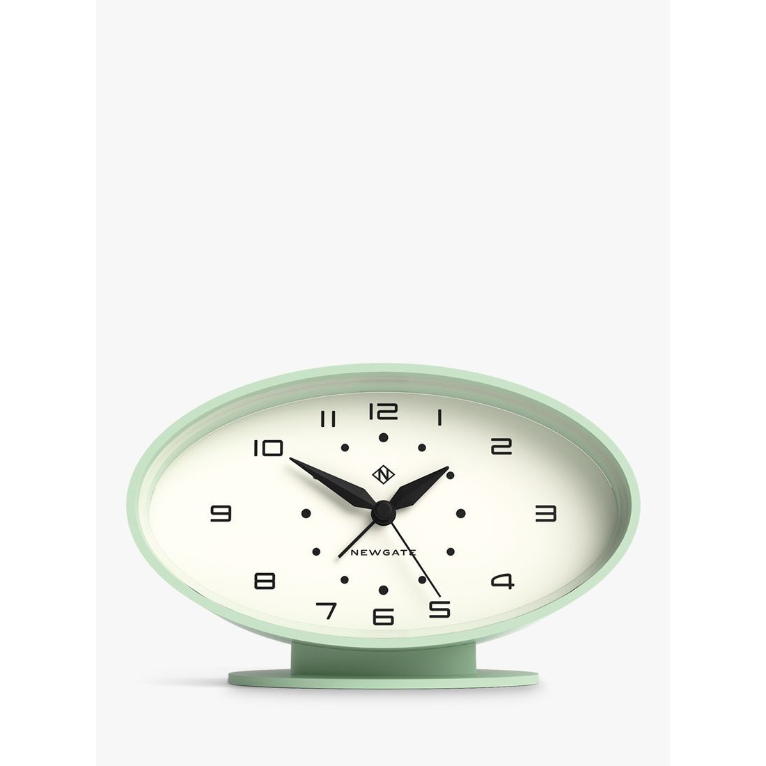 Newgate Clocks Ronnie Silent Sweep Oval Analogue Alarm Clock - image 1