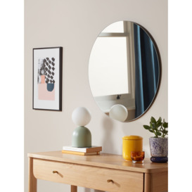 John Lewis ANYDAY Scandi Cut Frame Round Wall Mirror, 50cm, Black - thumbnail 2