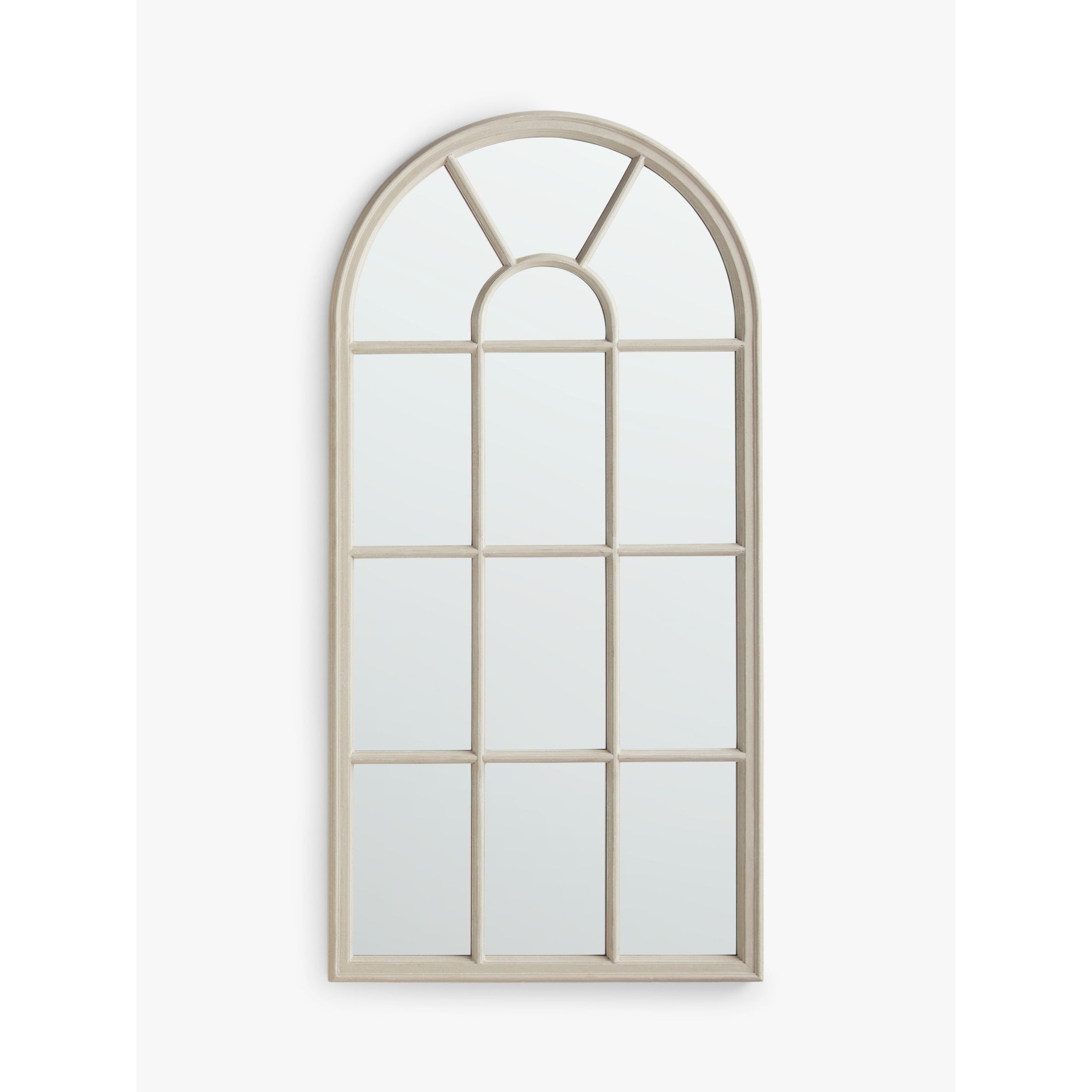 John Lewis Arched Wood Frame Window Wall Mirror, 140 x 70cm, Taupe - image 1