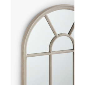 John Lewis Arched Wood Frame Window Wall Mirror, 140 x 70cm, Taupe - thumbnail 2