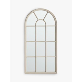 John Lewis Arched Wood Frame Window Wall Mirror, 140 x 70cm, Taupe - thumbnail 1