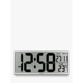 Acctim Datekeeper LCD Digital Wall Alarm Clock, Silver - thumbnail 1