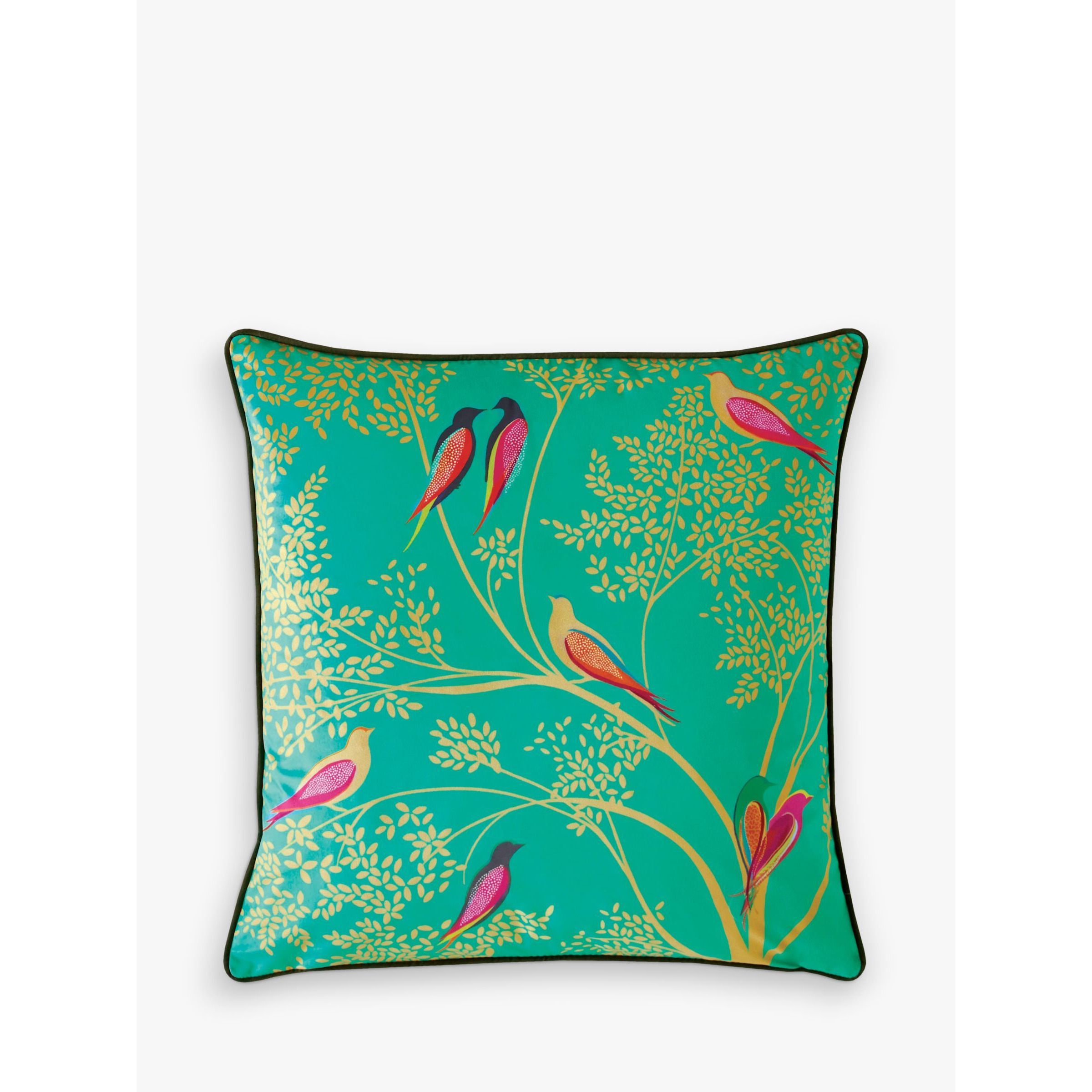 Sara Miller Birds Cushion, Green by John Lewis Partners