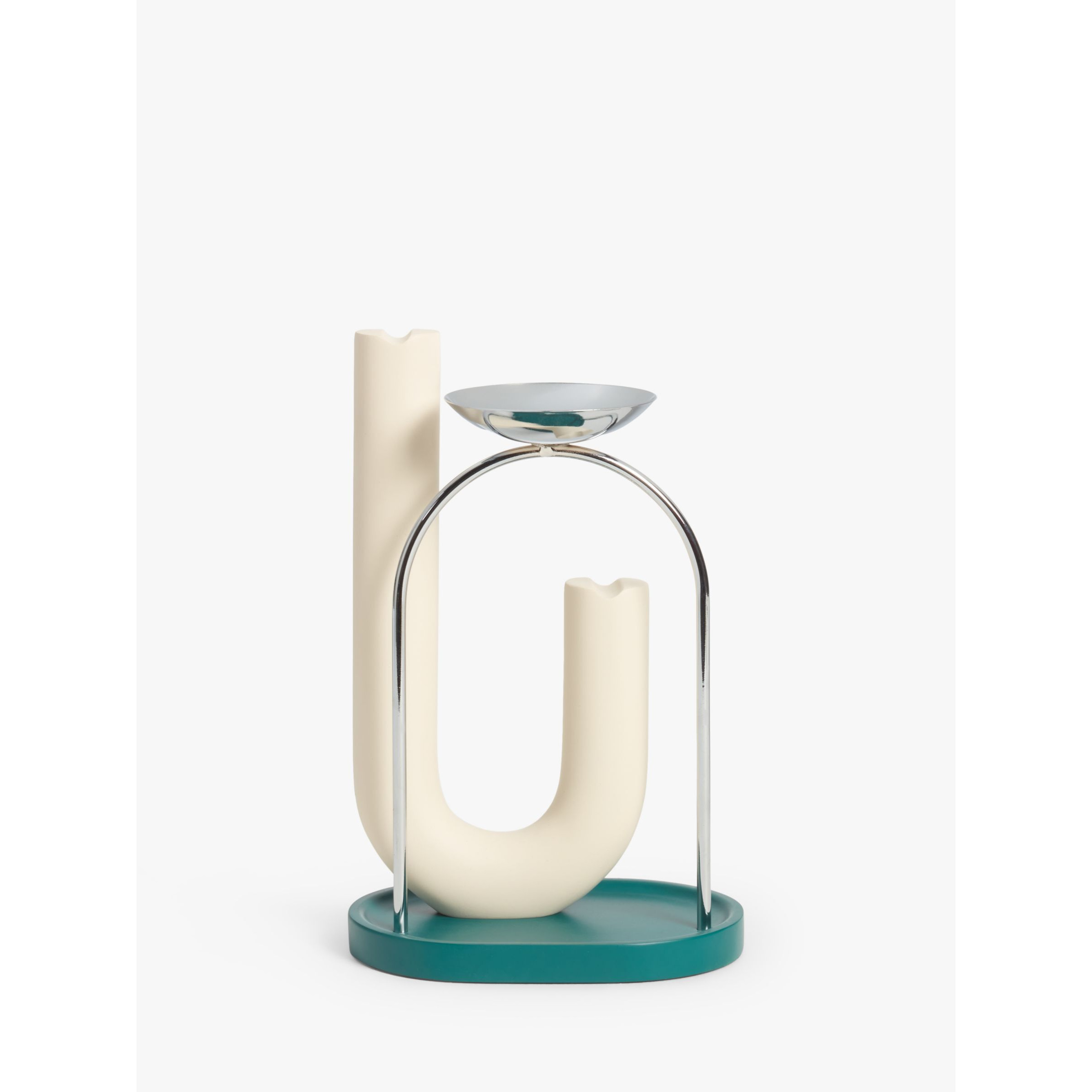 John Lewis Contemporary Jewellery Stand, White/Teal - image 1