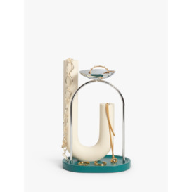 John Lewis Contemporary Jewellery Stand, White/Teal - thumbnail 2