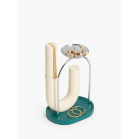John Lewis Contemporary Jewellery Stand, White/Teal - thumbnail 3
