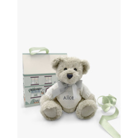 Babyblooms Personalised Berkeley Bear Soft Toy with Bear House Box, White - thumbnail 1