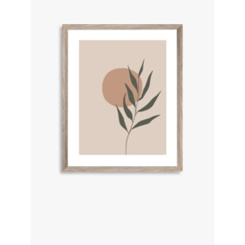 Botanical Leaf Scandi Framed Print, 57 x 47cm, Brown