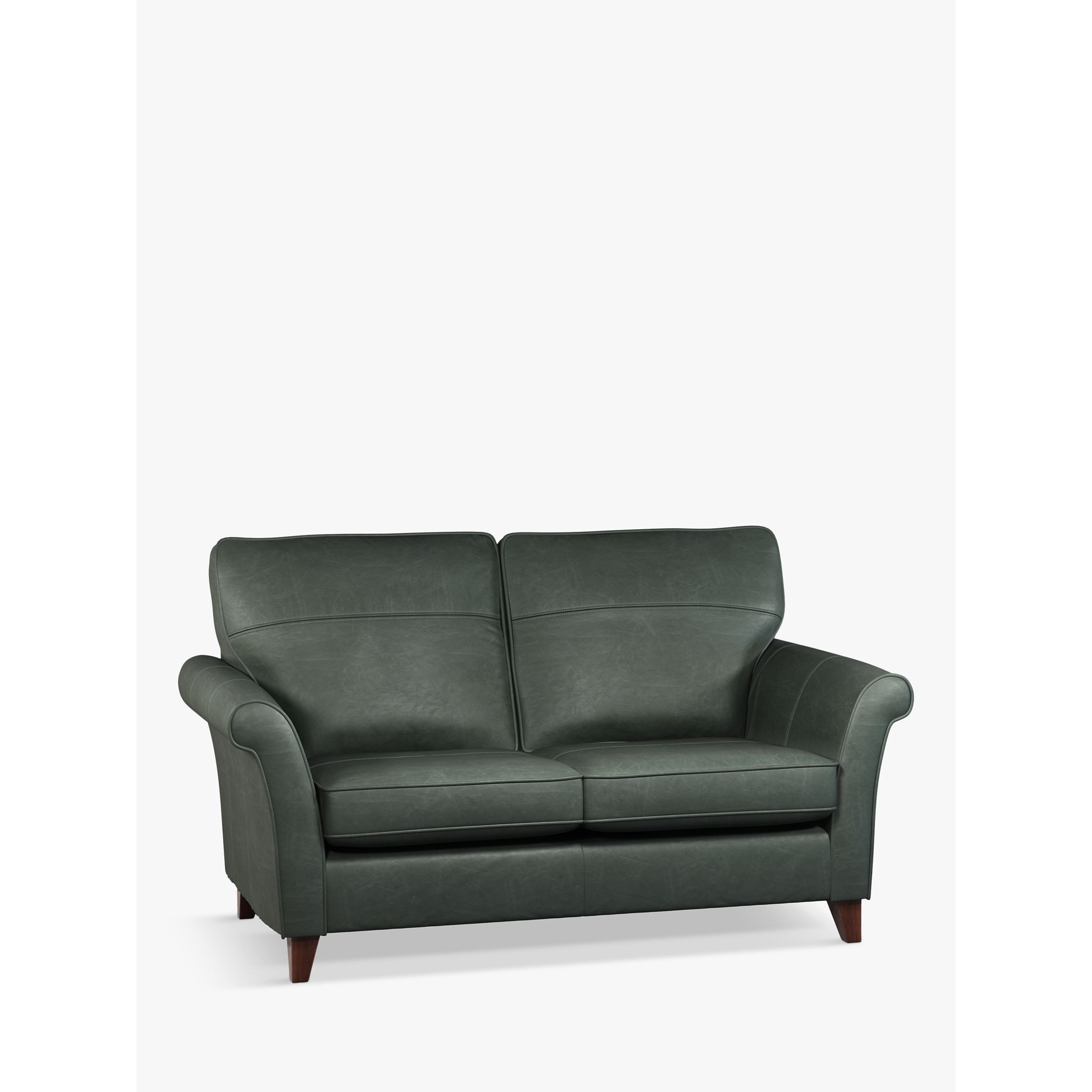 John Lewis Charlotte High Back Medium 2 Seater Leather Sofa, Dark Leg - image 1