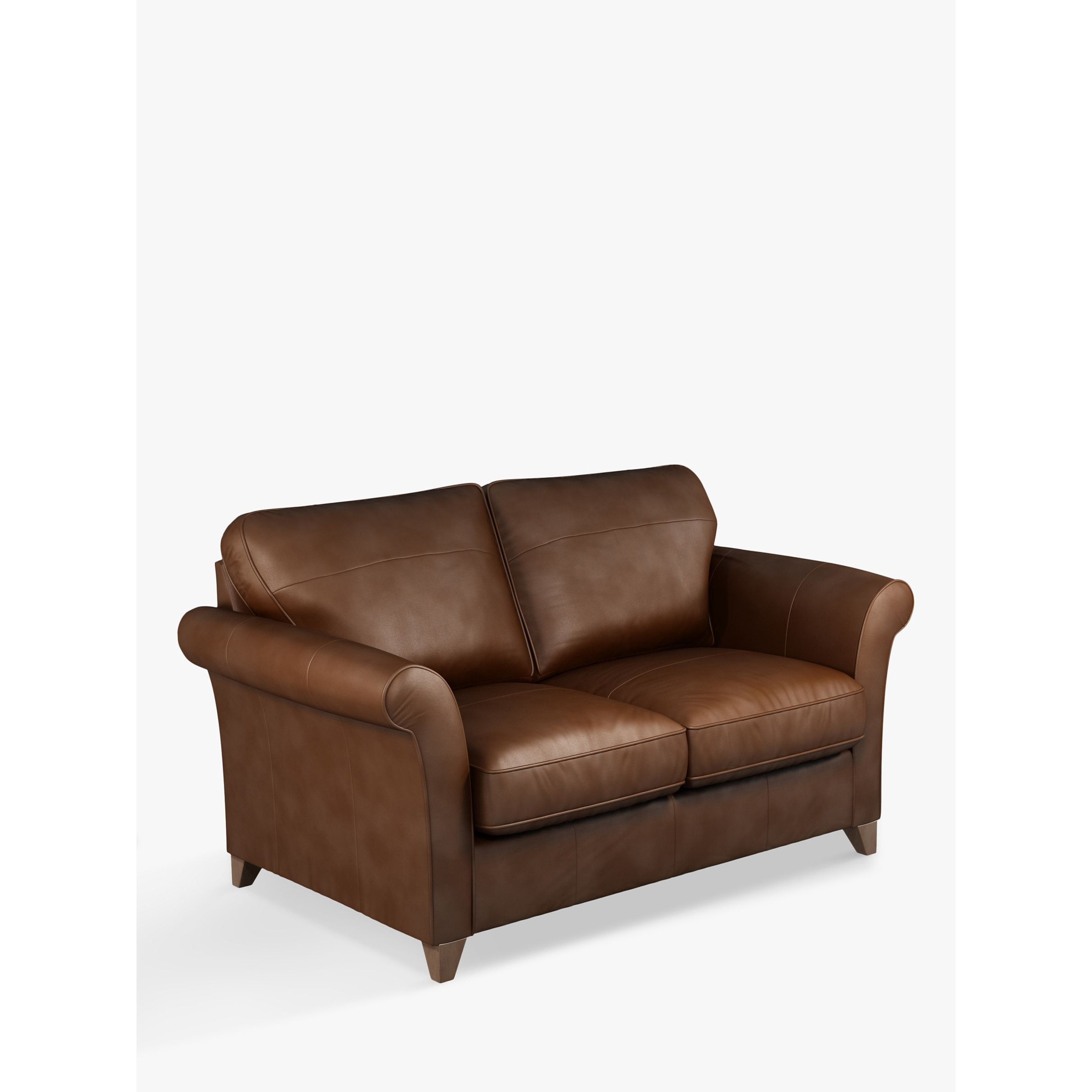 John Lewis Charlotte Medium 2 Seater Leather Sofa, Dark Leg - image 1