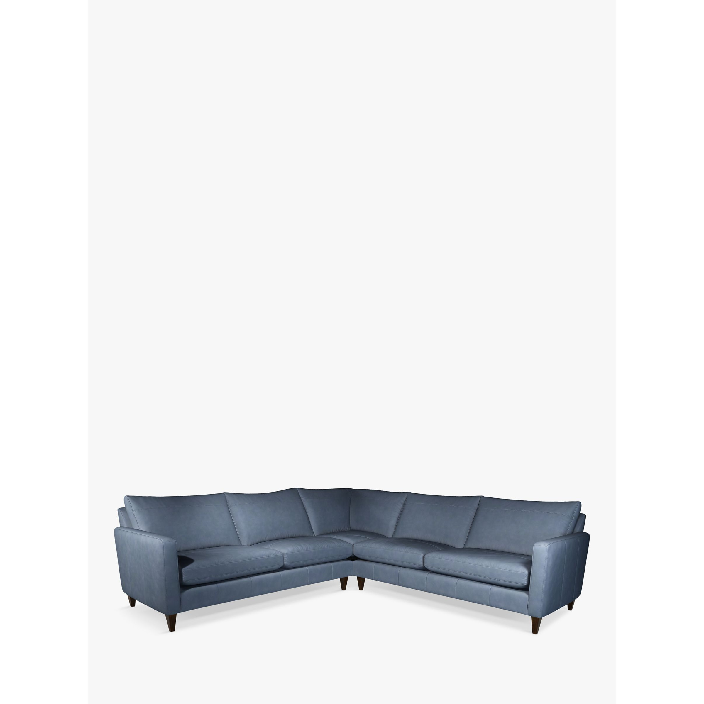 John Lewis Bailey 5+ Seater Leather Corner Sofa, Dark Leg - image 1