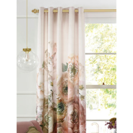 MM Linen Arlette Velvet Pair Lined Eyelet Curtains, Multi - thumbnail 2