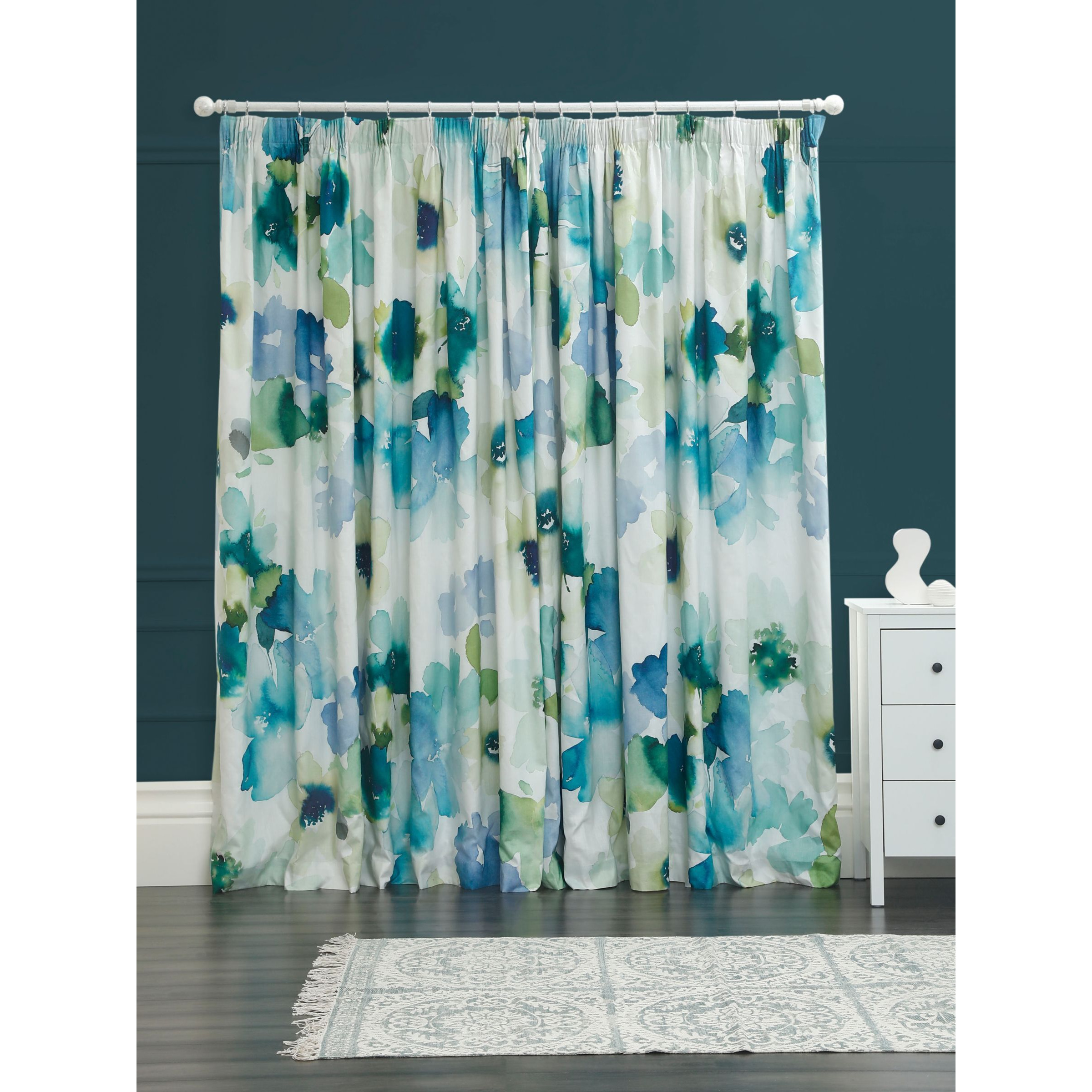 bluebellgray Sanna Bay Pair Blackout/Thermal Lined Pencil Pleat Curtains, Multi - image 1