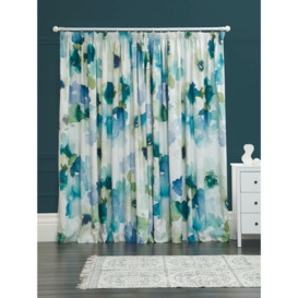 bluebellgray Sanna Bay Pair Blackout/Thermal Lined Pencil Pleat Curtains, Multi - thumbnail 1