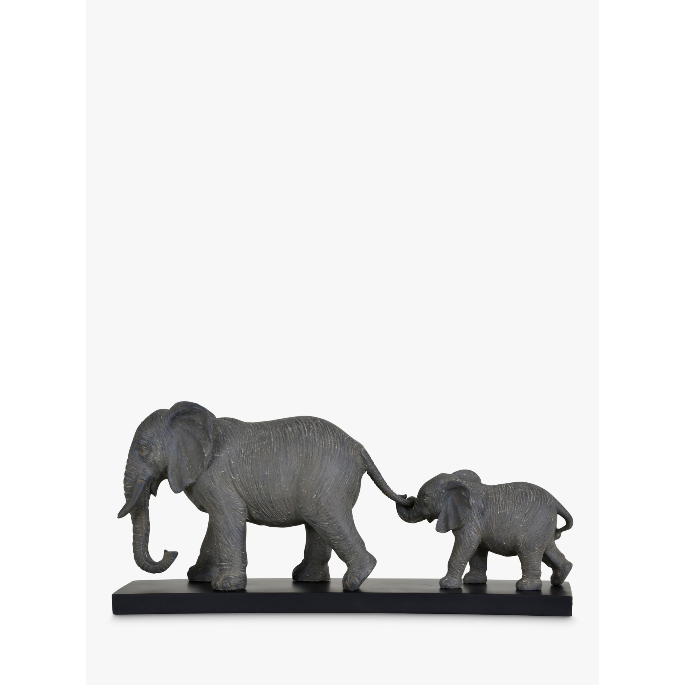 Libra Interiors Mother & Baby Elephant Sculpture, H21cm, Grey - image 1