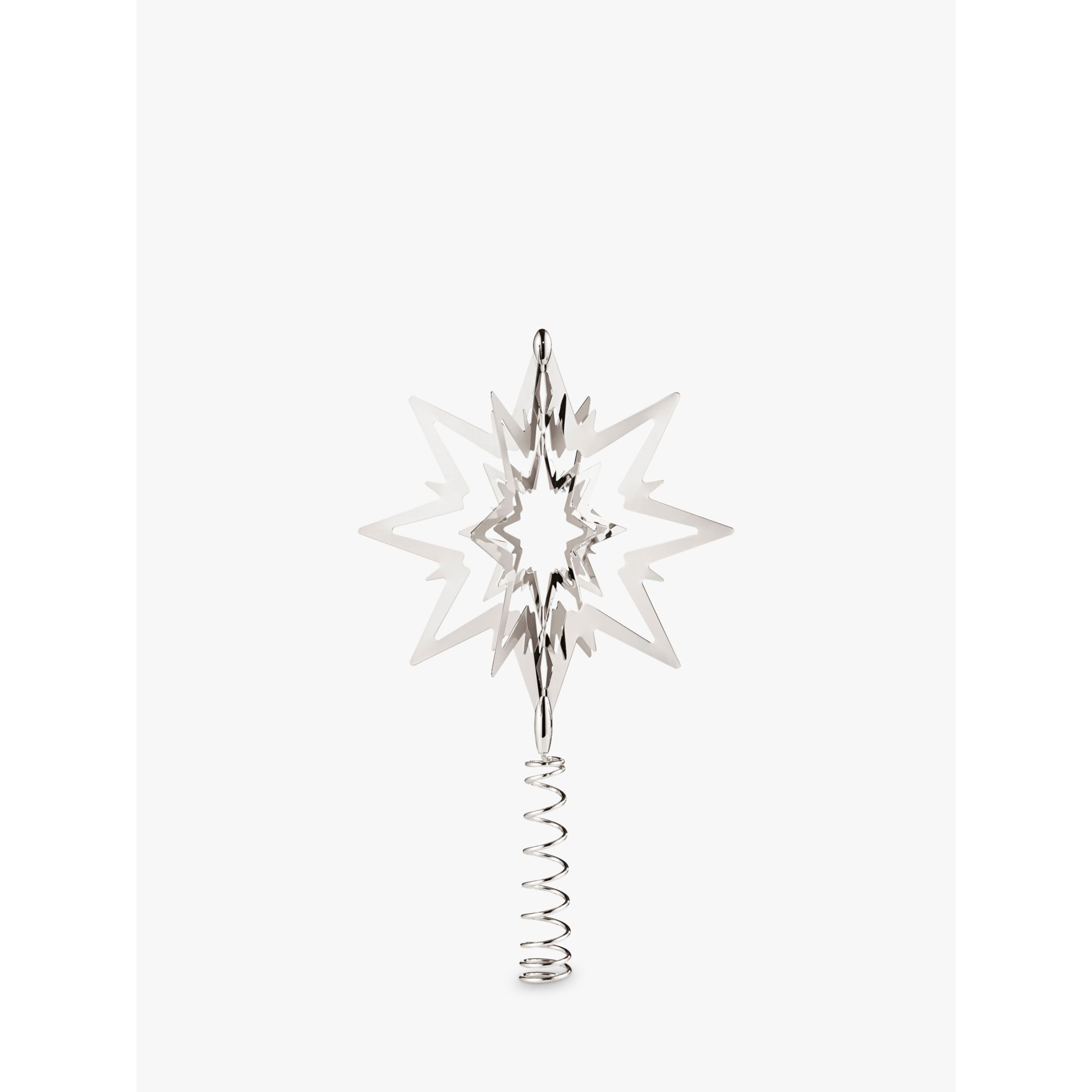 Georg Jensen Palladium-Plated Star Christmas Tree Top Decoration, Silver, Small - image 1