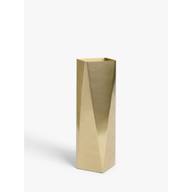 John Lewis ANYDAY Faceted Vase, H30cm, Gold - thumbnail 1