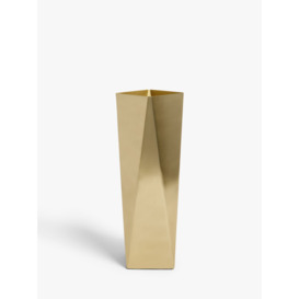 John Lewis ANYDAY Faceted Vase, H30cm, Gold - thumbnail 2