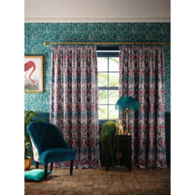 Emma J Shipley Amazon Pair Lined Pencil Pleat Velvet Curtains, Pink - thumbnail 2