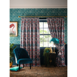 Emma J Shipley Amazon Pair Lined Pencil Pleat Velvet Curtains, Pink - thumbnail 3