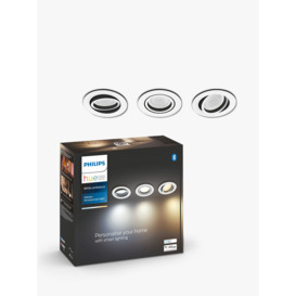 Philips Hue White Ambiance Milliskin GU10 LED Recessed Smart Spotlights with Bluetooth, Set of 3 - thumbnail 1