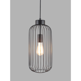 Pacific Tall Metal Wire Ceiling Light, Black