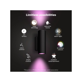 Philips Hue White and Colour Ambiance Appear LED Smart Outdoor Wall Lights, Set of 2 - thumbnail 2