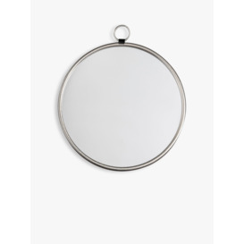 Bayswater Round Metal Frame Wall Mirror, 61cm, Silver - thumbnail 1