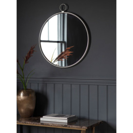 Bayswater Round Metal Frame Wall Mirror, 61cm, Silver - thumbnail 2