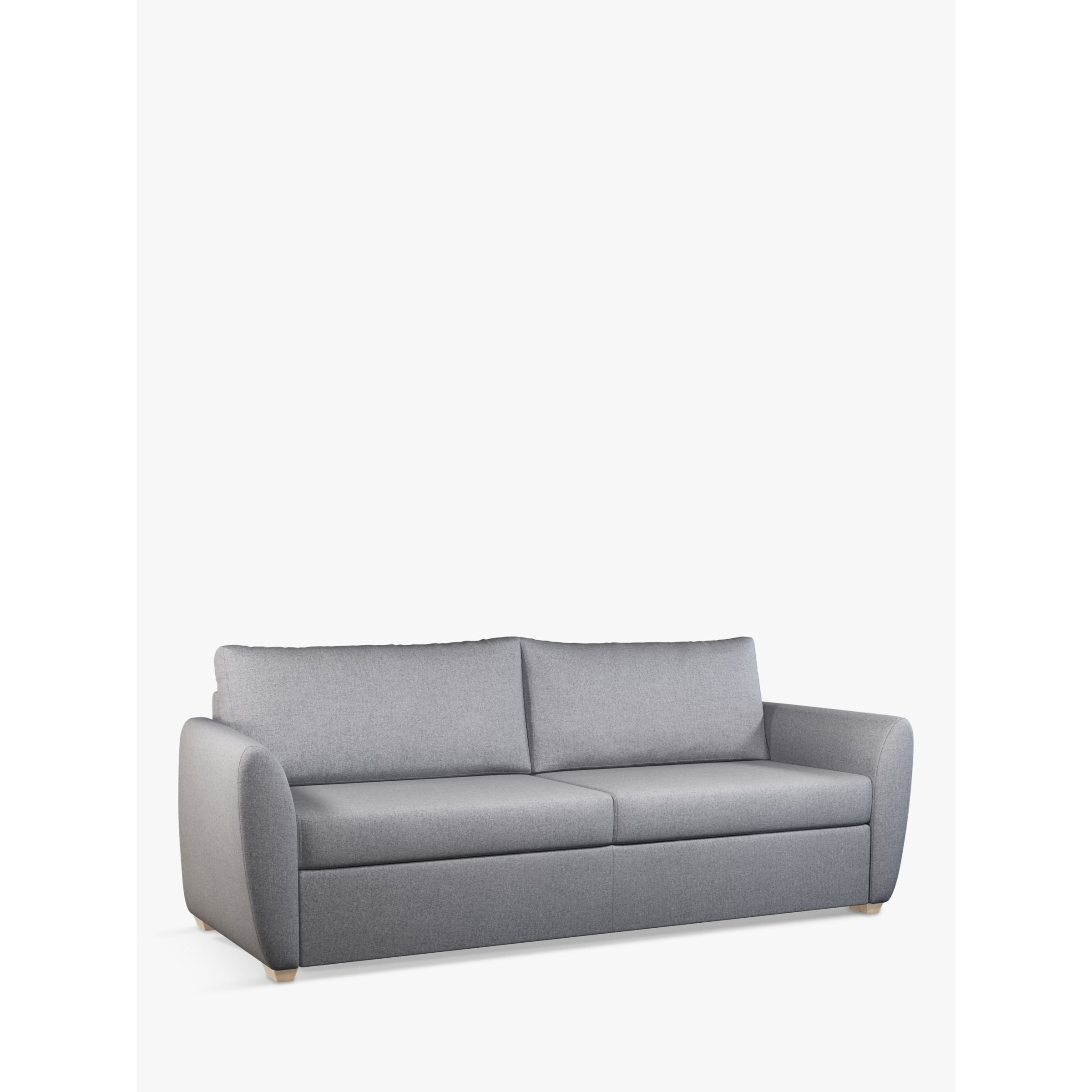 John Lewis Sansa Splayed Arm Large 3 Seater Sofa Bed, Light Leg, Brushed Tweed Grey