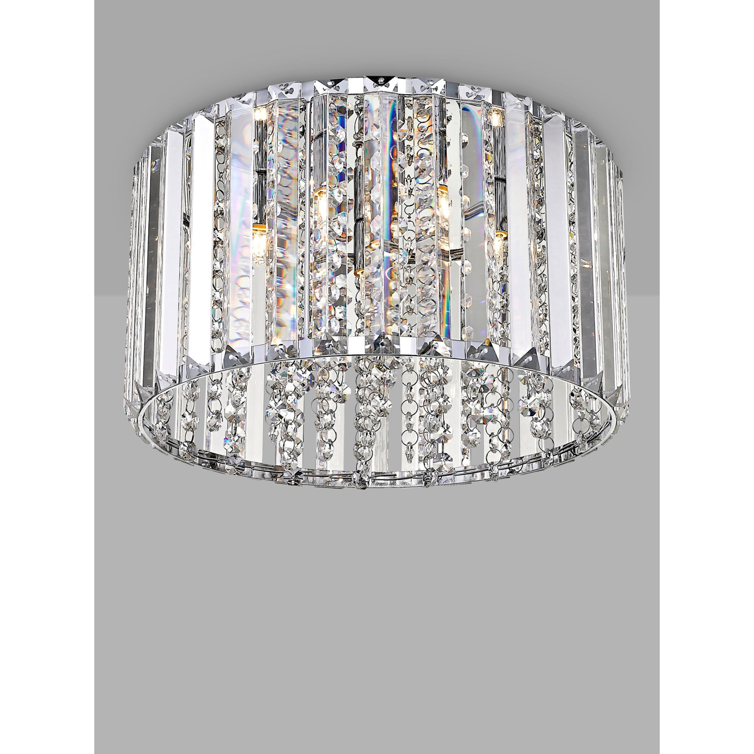 Impex Diore Crystal Flush Ceiling Light, Small, Chrome - image 1