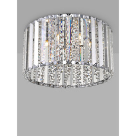 Impex Diore Crystal Flush Ceiling Light, Small, Chrome - thumbnail 1