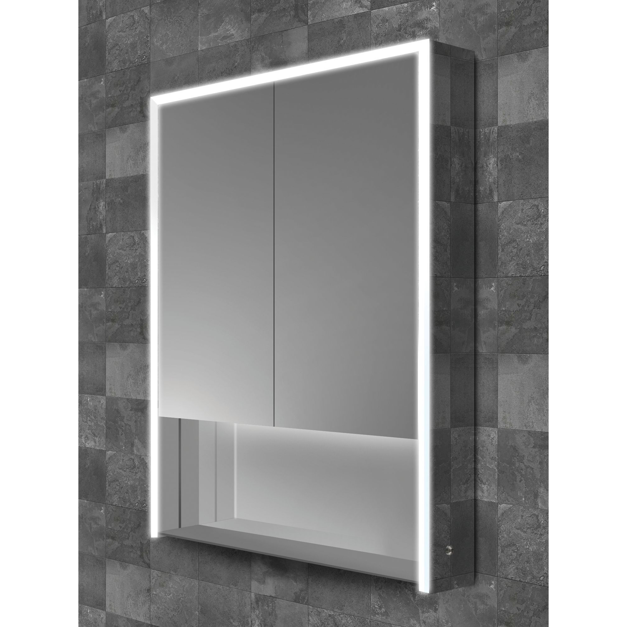 John Lewis Shelf Double Mirrored and Illuminated Bathroom Cabinet - image 1