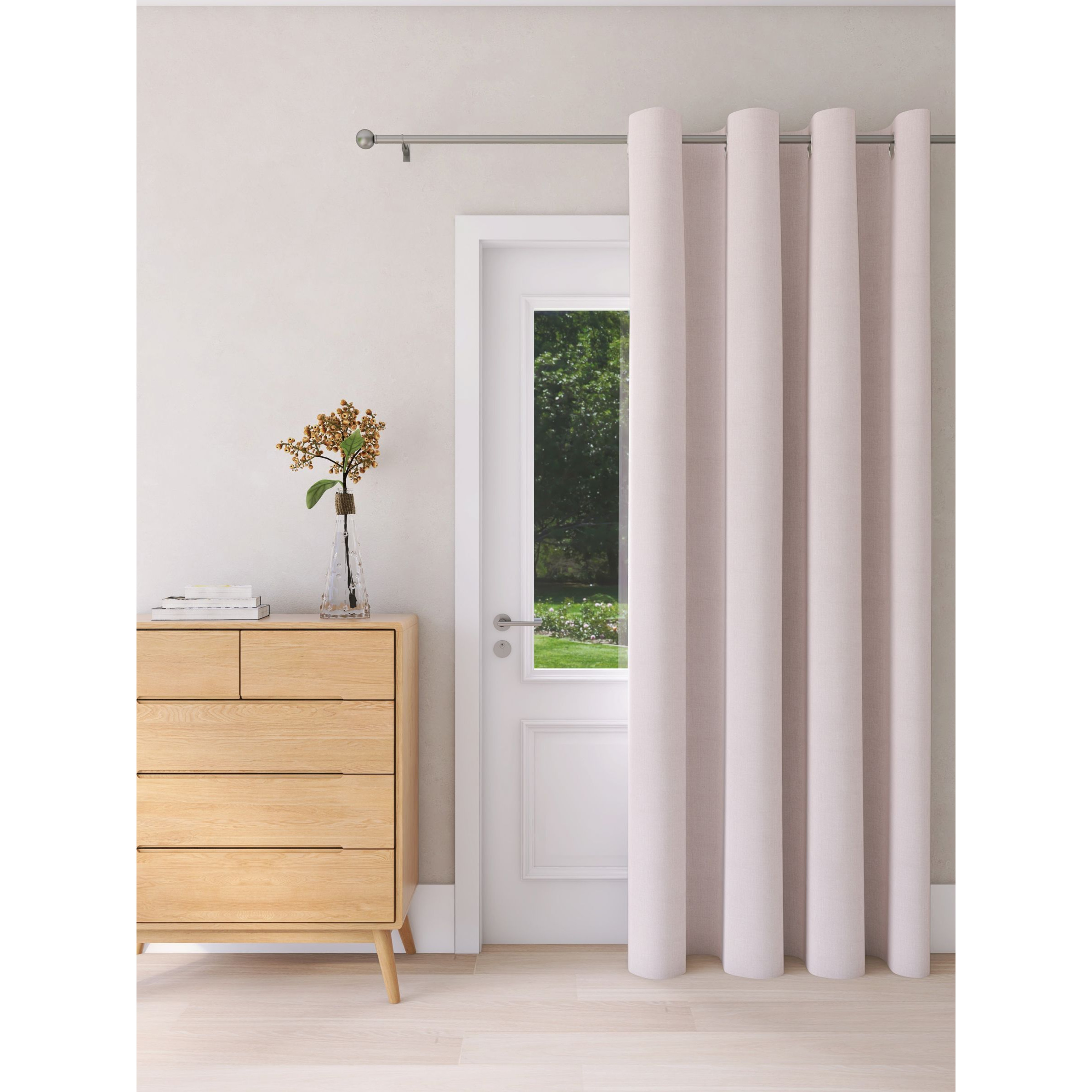 John Lewis Textured Weave Recycled Polyester Thermal Lined Eyelet Door Curtain - image 1