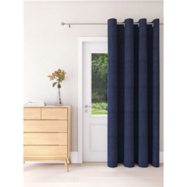 John Lewis Textured Weave Recycled Polyester Thermal Lined Eyelet Door Curtain
