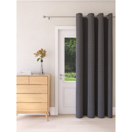 John Lewis Textured Weave Recycled Polyester Thermal Lined Eyelet Door Curtain - thumbnail 1