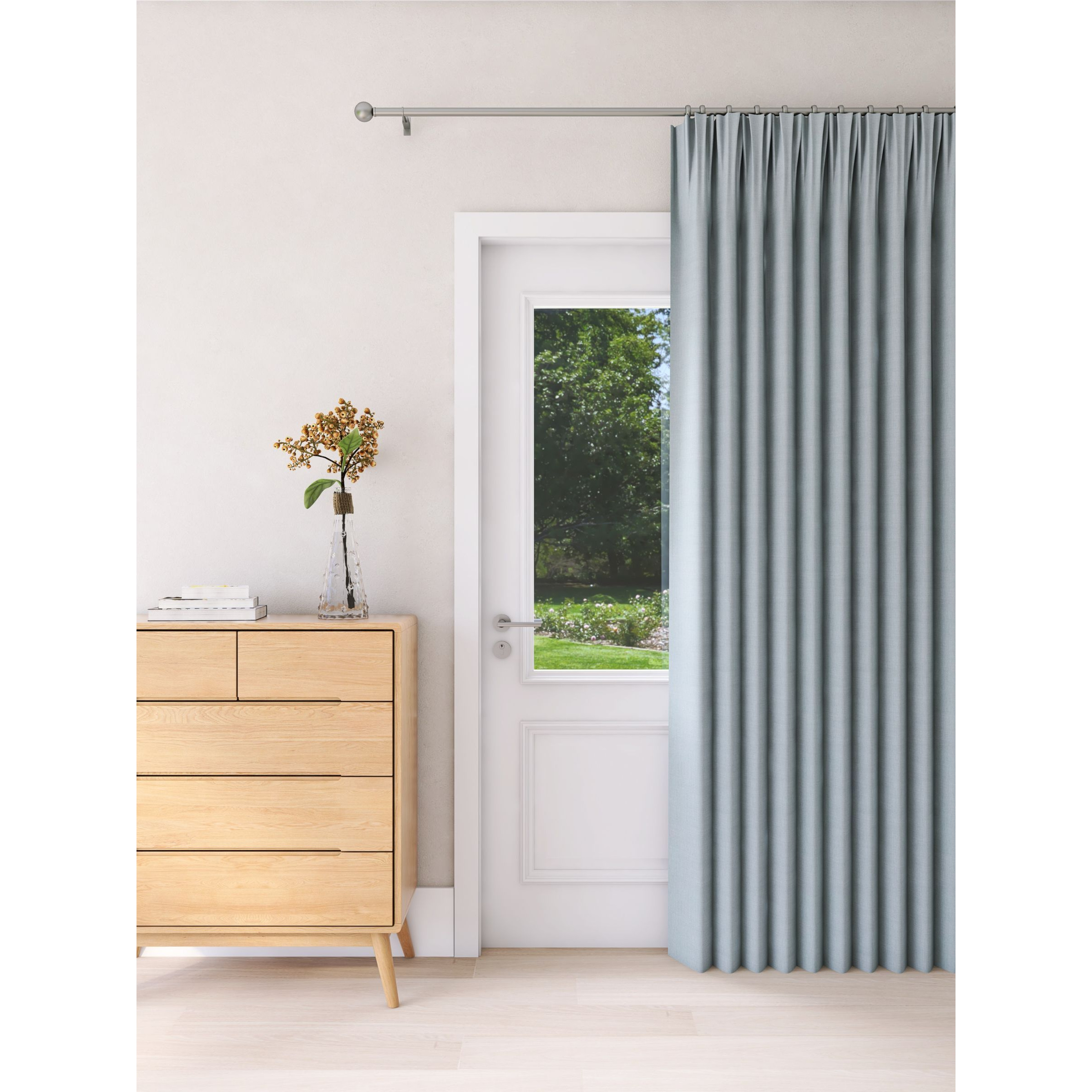 John Lewis Textured Weave Recycled Polyester Thermal Lined Pencil Pleat Door Curtain - image 1