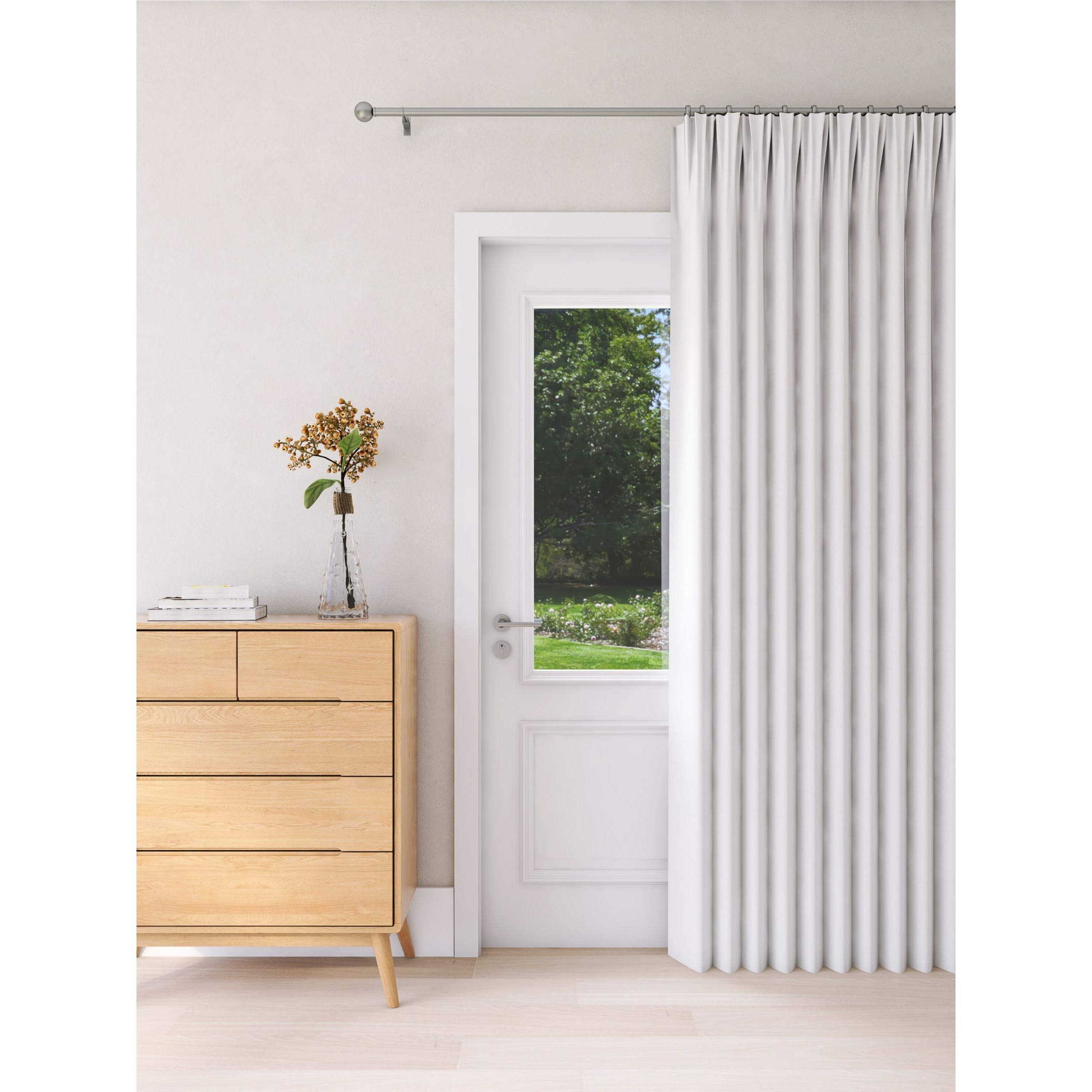 John Lewis Textured Weave Recycled Polyester Thermal Lined Pencil Pleat Door Curtain - image 1