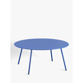 John Lewis ANYDAY Brights 4-Seater Metal Round Garden Dining Table, 100cm, Estate Blue - thumbnail 1