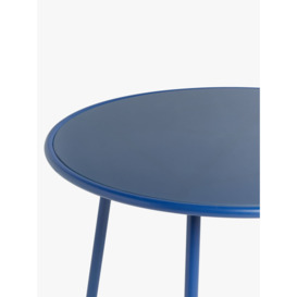John Lewis ANYDAY Brights 4-Seater Metal Round Garden Dining Table, 100cm, Estate Blue - thumbnail 2
