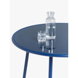 John Lewis ANYDAY Brights 4-Seater Metal Round Garden Dining Table, 100cm, Estate Blue - thumbnail 3