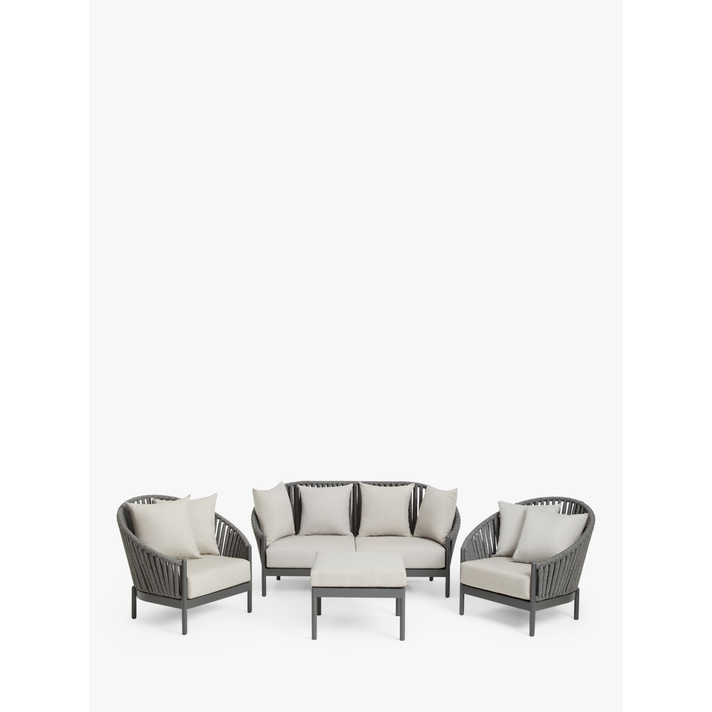 John Lewis Chunky Weave 2-Seater Garden Sofa, Grey - image 1