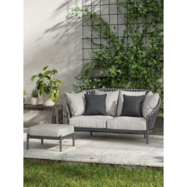John Lewis Chunky Weave 2-Seater Garden Sofa, Grey - thumbnail 2