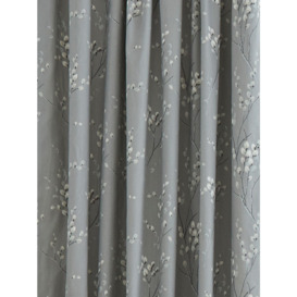 Laura Ashley Pussy Willow Pair Lined Pencil Pleat Curtains, Steel - thumbnail 2